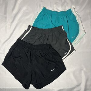 LOT OF 3 Nike Running Shorts Women’s Size M Dri Fit Tempo 3" Inseam Grey Black